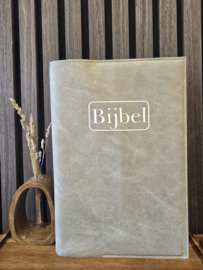 HSV Studie: Bijbelhoes Vegan Leather Vintage Creme/Taupe incl. opdruk
