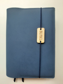 Bijbelhoes Vegan Leather Middenblauw