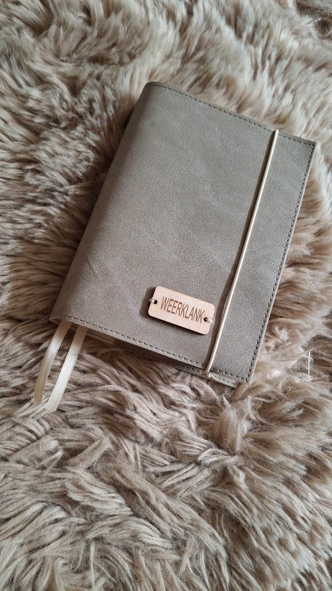Bijbelhoes Vegan Leather Grijs/Taupe