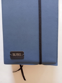 Bijbelhoes Vegan Leather Middenblauw