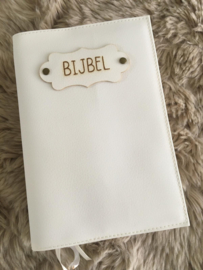 NBV 21standaard:  Bijbelhoes Vegan Off White incl. Luxe Bijbellabel
