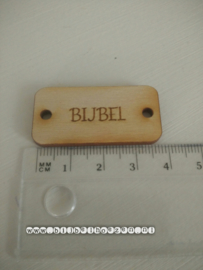 Houten label 'BIJBEL' (groot)