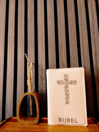 HSV met Psalmen 15,6: Bijbelhoes Vegan Leather Zacht Peach incl. gravure