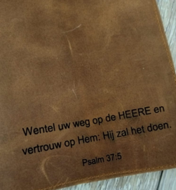 Bijbelhoes vintage leer bruin