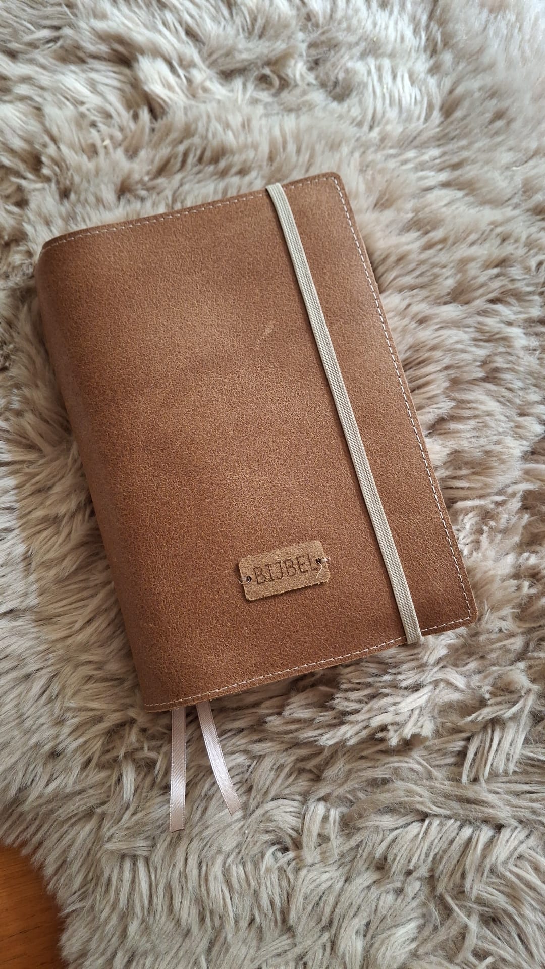 Bijbelhoes vintage leer bruin
