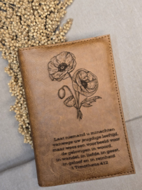 HSV met Psalmen 15,6:  Bijbelhoes Vegan Leather Cedar incl. gravure Art by Claudia