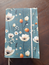 Bijbelhoes Kunstleer bloemen Menthol