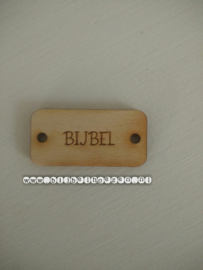 Houten label 'BIJBEL' (groot)