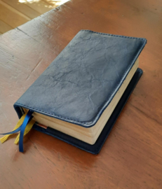 Bijbelhoes Leer Donkerblauw