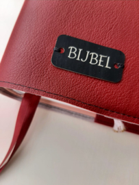 Bijbelhoes Vegan Leather Rood