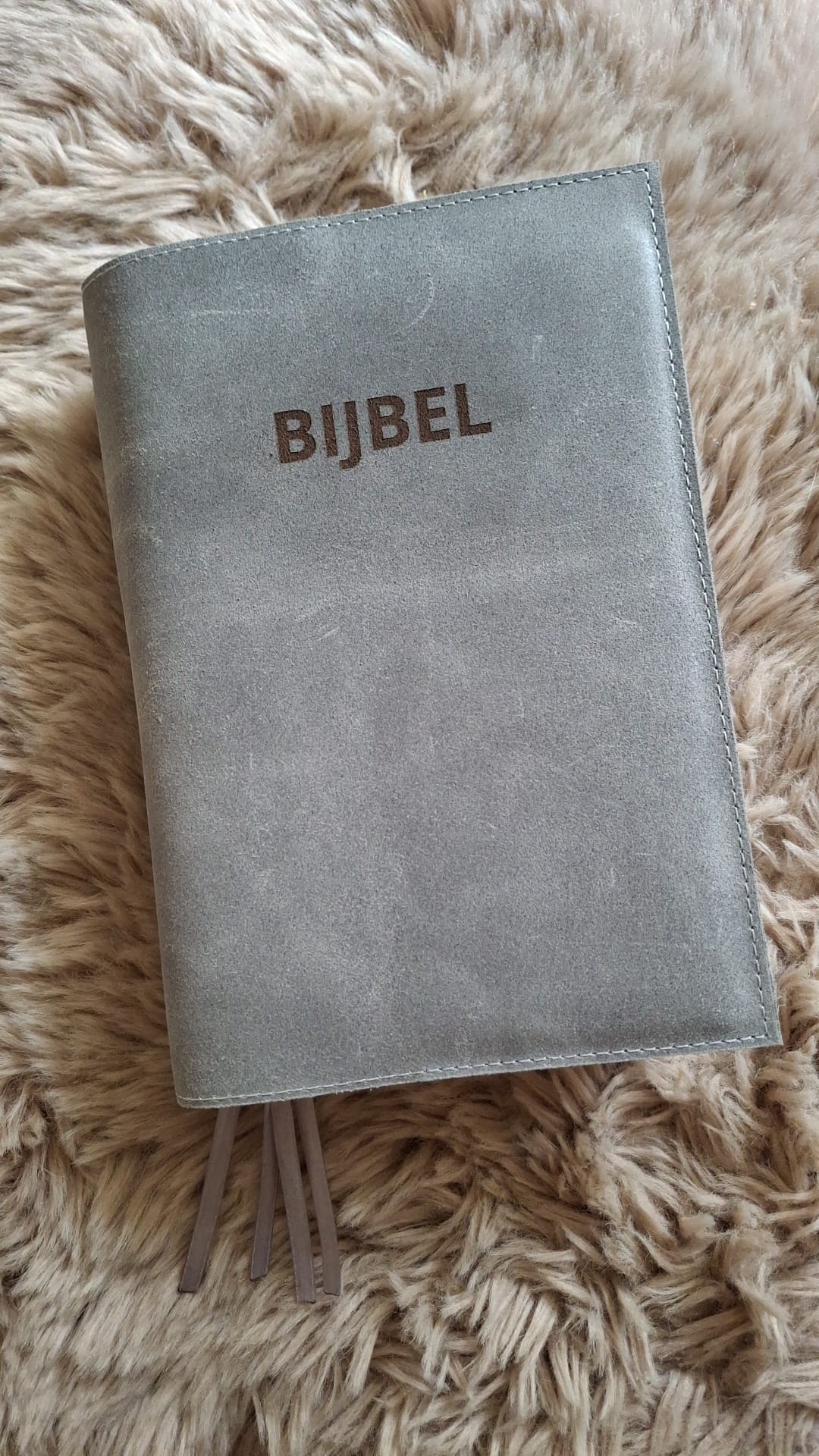 BGT jongerenbijbel: Bijbelhoes vintage leer Grijs incl. opdruk
