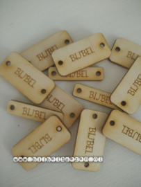 houten label met woord BIJBEL (klein)