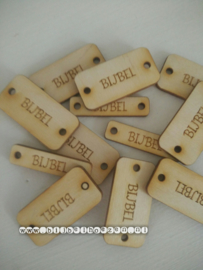 Houten label 'BIJBEL' (klein)