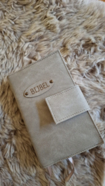 Bijbelhoes Vegan Leather Grijs/Taupe voor de JB Schoolbijbel