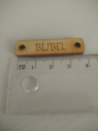 houten label met woord BIJBEL (klein)