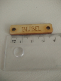 Houten label 'BIJBEL' (klein)