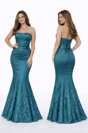 petrol zeemeermin avondjurk maat 34- 36