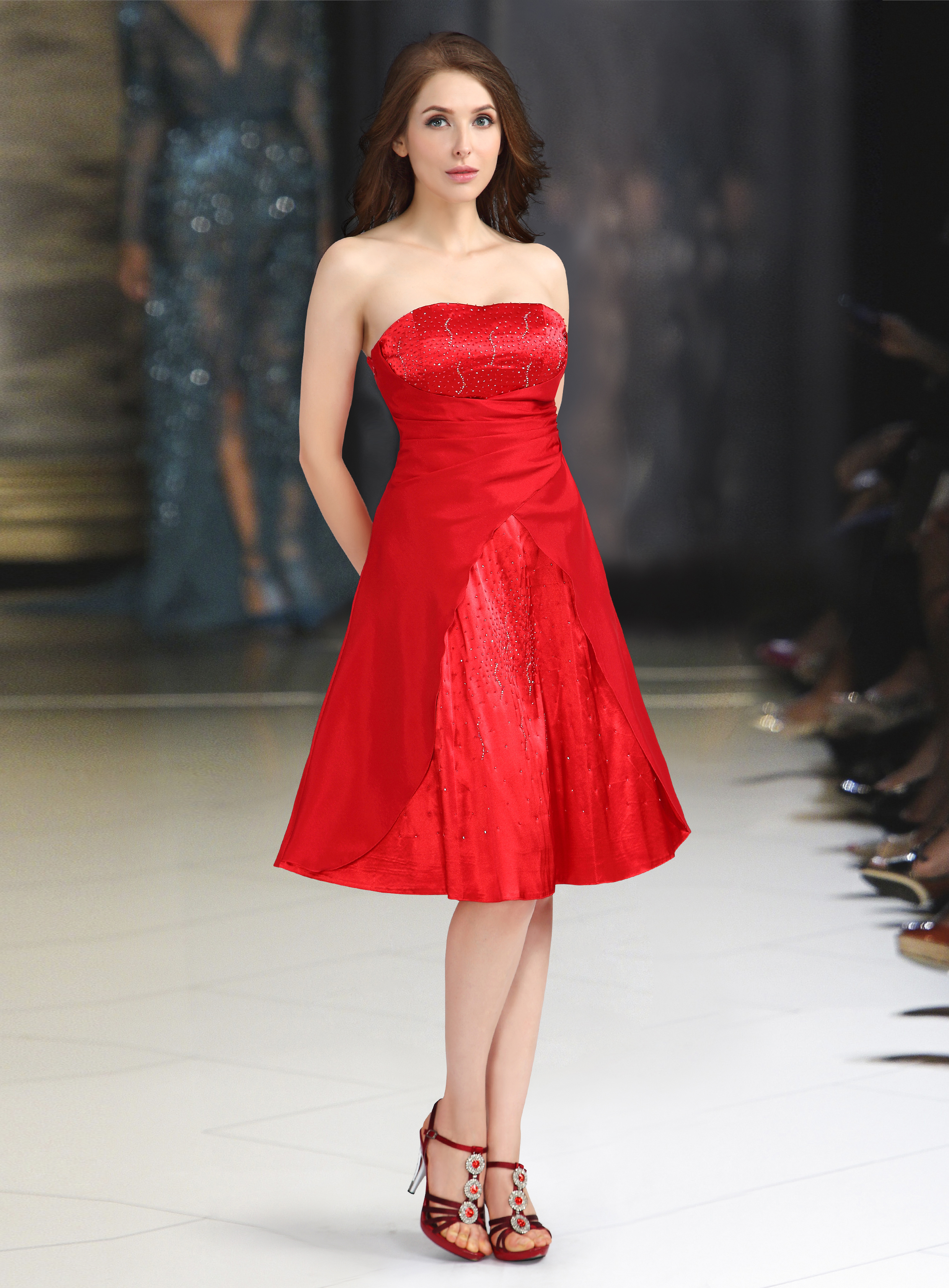 cocktailjurk rood maat 36,38