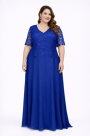 koningsblauwe galajurk grote maat 44 46 48