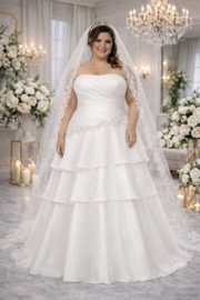 Grote maten prinsessen trouwjurk maat 50 52 54