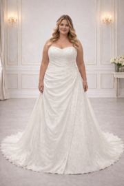 Grote maten A lijn trouwjurk ivoor maat 44 46 48