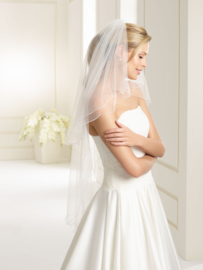 Bianco Evento S194 sluier 110 cm lang