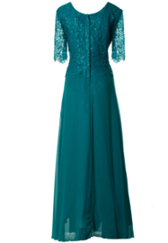 grote maat avondjurk petrol maat 50 52 54