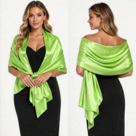 lichtgroene stola van satijn