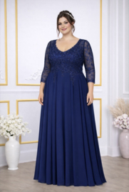 lange mouwen galajurk grote maat 44 t/m 60