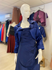 royalblauwe bolero satijn maat 40, 42, 44