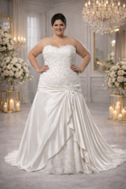 Grote maten prinsessen trouwjurk maat 50 52 54