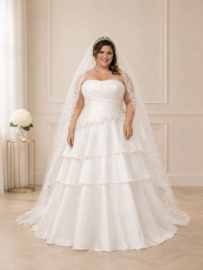 Grote maten prinsessen trouwjurk maat 50-52-54