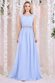 lichtblauwe galajurk maat 34, 36