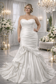 Trouwjurk grote maten 44 46 48 ivoor