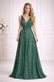 donkergroene lange galajurk maat 38-40