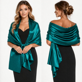 stola petrol - stola satijn