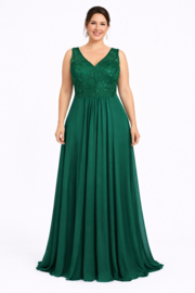 groene galajurk grote maat 50, 52, 54