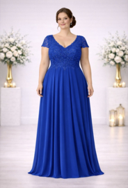 galajurk royalblauw grote maat 56 58