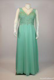 mintgroene grote maat galajurk 46, 48, 50