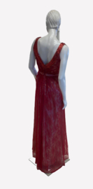 avondjurk rood met beige maat 34, 36