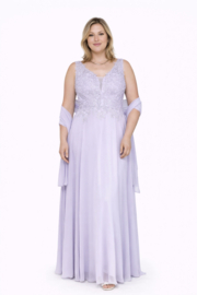 Lila kleur grote maat galajurk 48, 50