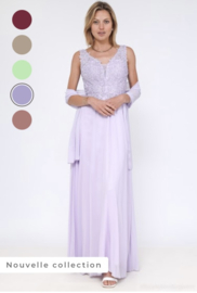 Lila kleur grote maat galajurk 48, 50