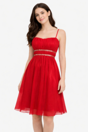 Rode cocktailjurk maat 34 36