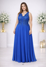 plus size avondjurk koningsblauw maat 46, 48, 50