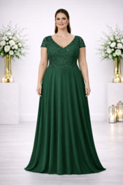 avondjurk groen plus size maat 52 t/m 60