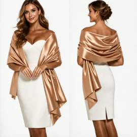 bronzen stola van satijn