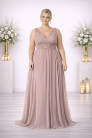 grote maat avondjurk oudroze maat 44, 46