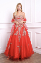 Sissi jurk rood maat 44, 46, 48