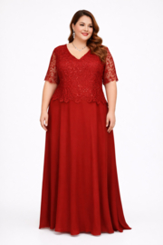 rood grote maat avondjurk maat 50 52 54