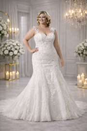 Grote maten trouwjurk ivoor maat 44 46